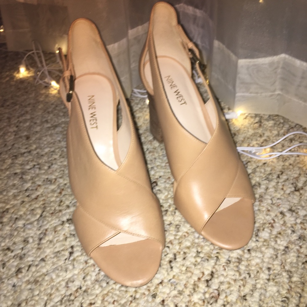 Nine West Peep Toe Chunky Heels